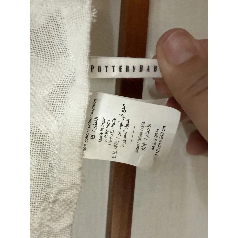 Pottery Barn White Argyle 100% Cotton 44